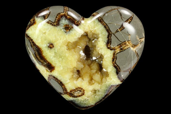 Polished Utah Septarian Heart - Beautiful Crystals #123857